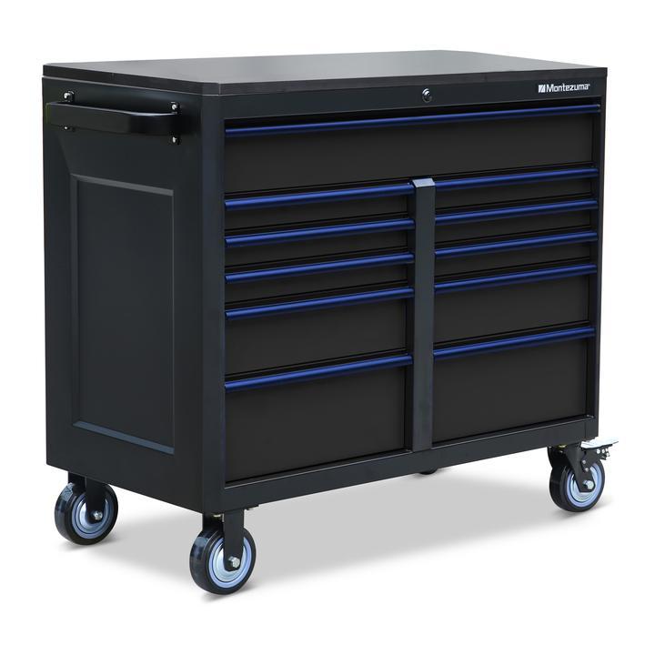 Montezuma 46 X 24 Inch Tool Box Rolling Tool Cabinet With Multiple Power Outlets & Drawers - Senior.com Tool Cabinets